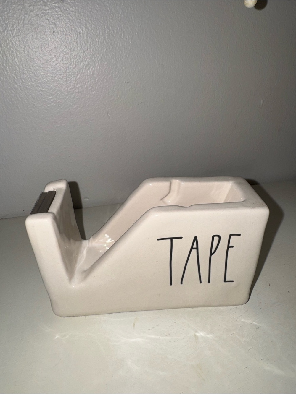 Rae Dunn White Ceramic Tape Dispenser